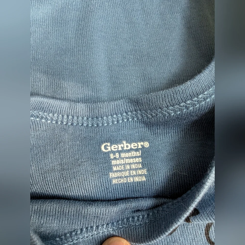Gerber Blue and Gray Dinosaur Baby Bodysuit Bundle 6-9month NWT - Picture 5 of 5